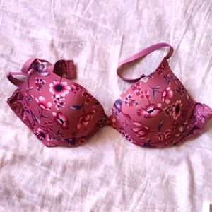 Ambrielle Padded push up bra 34C muave floral